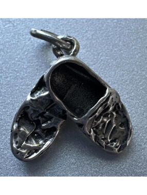 Vintage  3-D  SHOES BRACELET CHARM STERLING SILVER
